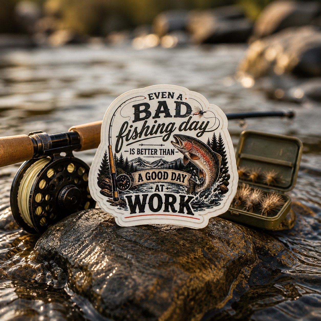 No Bad Fishing Days (Trout) Sticker